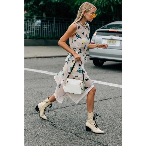 Self-Portrait Graphic Print Floral Dress Pink - Picture 2 of 11